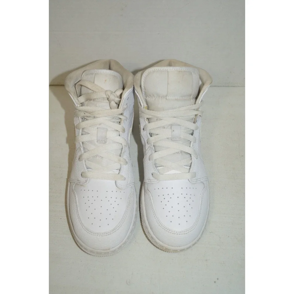 Nike Air Jordan 1 Mid GS Triple White 554725 130 Size 7Y